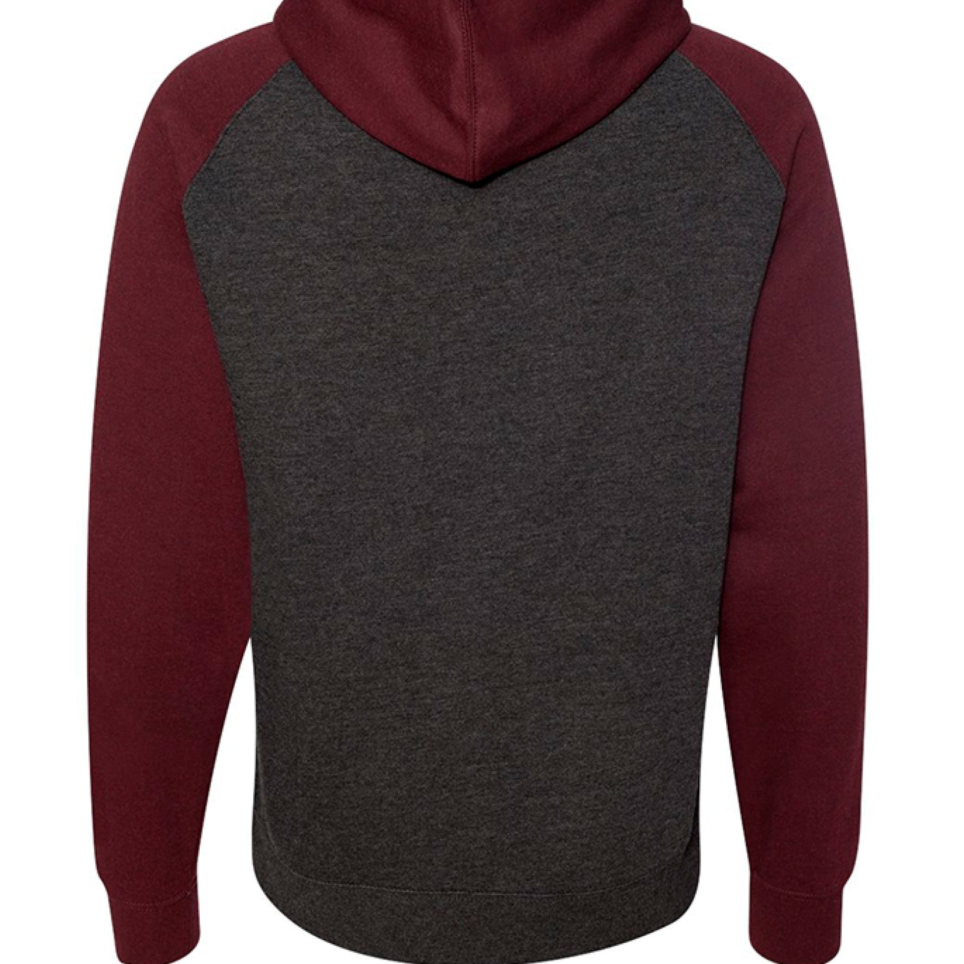 Charcoal Heather/ Burgundy Heather - BACK